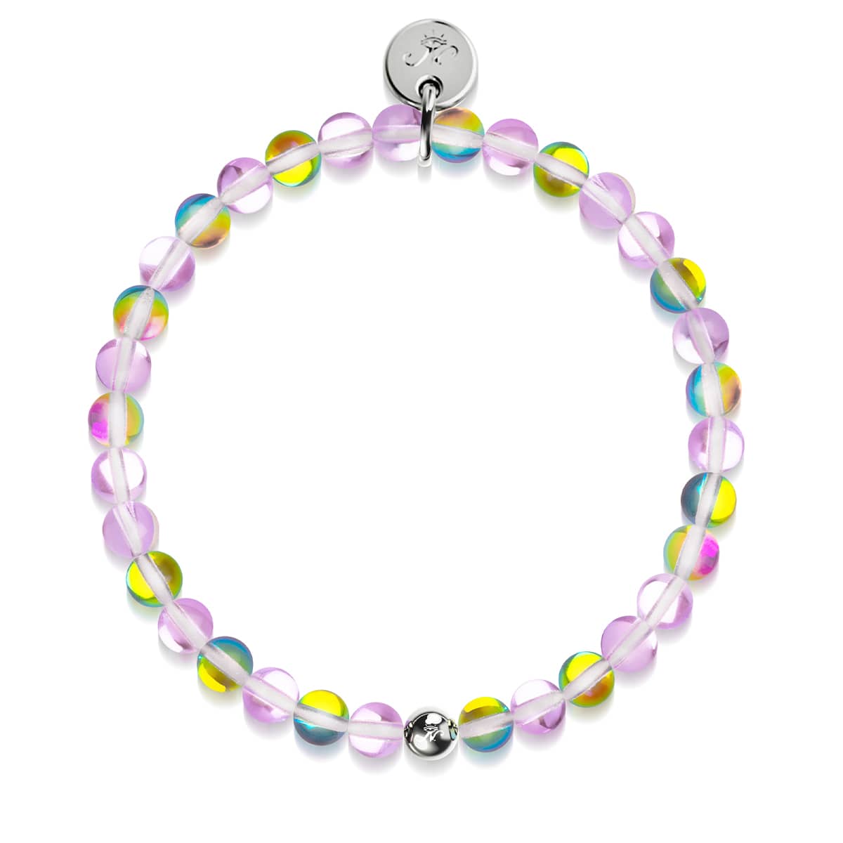 Purple Rain | Silver | Galaxy Glass Bead Bracelet